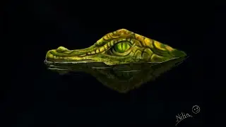 Digital Painting - Crocodile -Time Lapse , Photoshop!