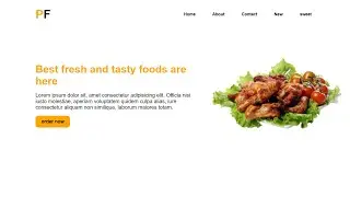 Build a website with html and css||Food website header using HTML and CSS.