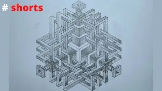 How to draw Incredible impossible isometric optical illusion |How to Draw #Opticalillusion #Short #3
