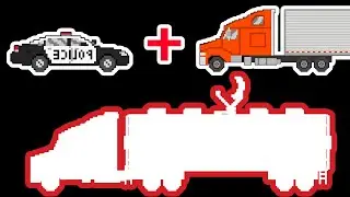 Police Car + Tractor Trailer Truck | Street Vehicles | Emergency Vehicles | Mashup Vehicles |