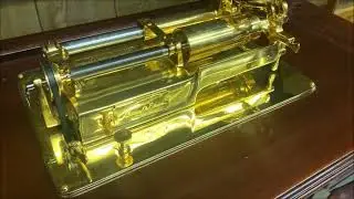 Gold Edison Triumph Phonograph in Hawthorne and Sheble Cabinet