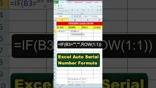 Auto Serial Number in excel #krishnaittips #excelbangla