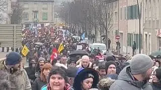 Massive pension reform demonstration in castres France