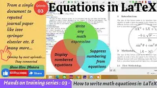How to write math equations in LaTeX || Easy & Simple way ||
