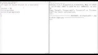 Use 'type()' method to know the datatype of the value stored in a variable | Python