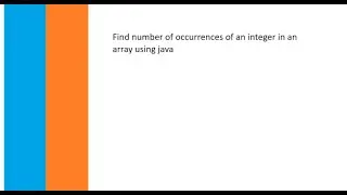 Java Interview questions - Count integer occurrences in an array of integer in java