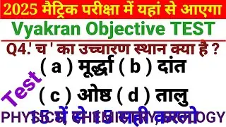 Vyakran Objective Test 2025 class 10th । Vyakran Objective Test 2025 ।