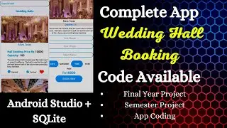 Complete wedding Hall booking app code || android studio coding || android development with sqlite
