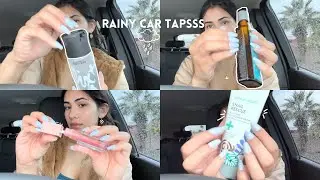 ASMR - tapping on random things in my car while its raining 🌧️