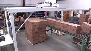 LIGHTWEIGHT GANTRY BOX PALLETIZER by SAGE AUTOMATION