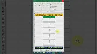 Use sequence function in excel to insert serial number #learnexcel #excelbangla #exceltips #excel