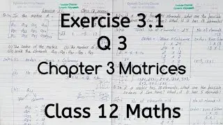 Q 3 | Exercise 3.1 | Chapter 3 | Matrices | Class 12 Math | Ncert