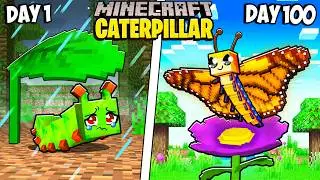 I Survived 100 Days as a Caterpillar in Minecraft!