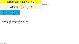 Proof of the Quadratic formula - easy method