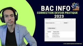 Correction Devoir Pratique BAC INFO  Session 2023