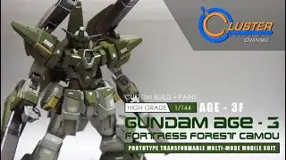 HG 1/144 Gundam AGE-3 Fortress Forest Camou - Custom Build & Paint