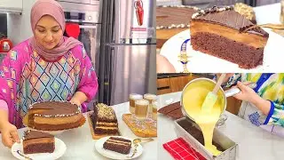 كيكة شوكولاتة باردة ب2 أشكال وب3 طبقات اقتصادية سهلة وسريعة بدون خلاط بدون كريمة خطييرة