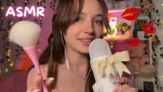 ASMR🎧paintbrush + mouth sounds💋kisses (100% tingles)