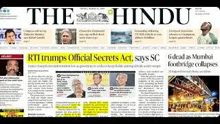 The Hindu Newspaper II 15th March 2k19