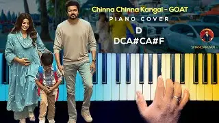Chinna Chinna Kangal - GOAT Song Piano Cover with NOTES | AJ Shangarjan | AJS