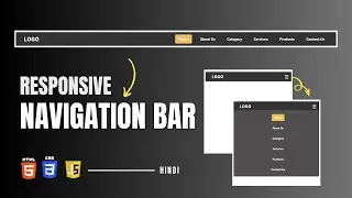 Create Responsive Navbar Bar Using HTML, CSS, & JavaScript | How To Make  Navigation Bar  | In Hindi