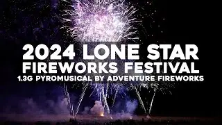 [4K] 1.3G Pyromusical by Greg Hebert & Adventure Fireworks - Lone Star Fireworks Festival 2024