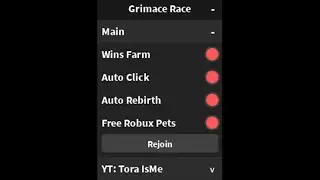 [FREE LIMITED] Grimace Race Script - Auto Farm Wins / Free Robux Pets / Auto Rebirth *PASTEBIN 2023*