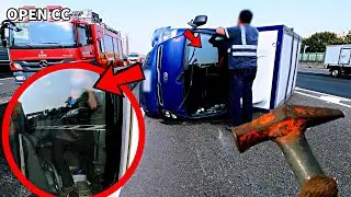 Taiwanese truck 👨‍🦳 overturned！ 🚚🧨 Can't escape！😭 tow truck driver is worried... 😰