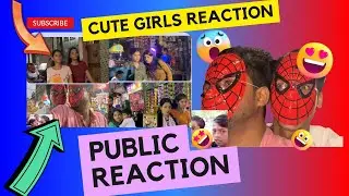CUTE GIRLS REACTION😍😨 PUBLIC REACTION ON SPIDER MAN MASK😂😂