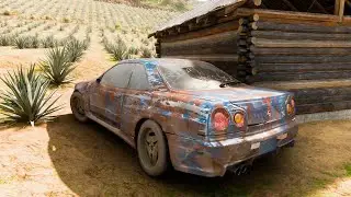 Rebuilding Nissan Skyline R34 GTR - Forza Horizon 5 | Thrustmaster TMX Gameplay