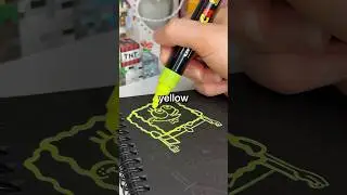 Drawing but I can only use a NEON YELLOW pen! 🌻