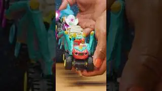blaze toys race in halloween costumes! | Toymation #shorts