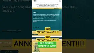 GATE 2024 APPLICATION STARTING DATE IS ANNOUNCED!! #gate #gate2024 #science #gateexam #biology