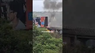 Oil Tanker Exploded on the Mumbai Pune expressway Khandala section. #shorts #news #fire #khandala