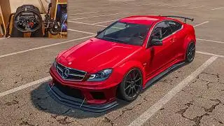 Cooking the PARKING LOT in a 996HP Mercedes-Benz C63 | Forza Horizon 5 | Steering Wheel Gameplay