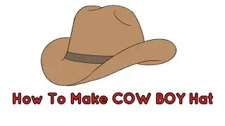 cow boy hat making with cardboard chart paper