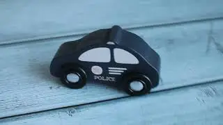 STOY Mini Police Car Машина Черная // качественные деревянные игрушки на бебишоп ком