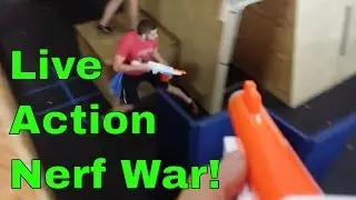 Nerf War Gameplay Parkour Gym Nerf Arena - Livestream CQB w/ Modded Sentinel