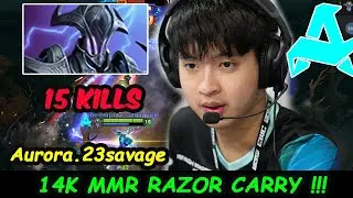 Aurora.23savage Razor 14K MMR Carry vs Timado Parker Lowskill Dota 2 pro Gameplay