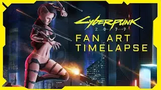 Cyberpunk 2077 - ARASAKA TOWER | Digital Painting Timelapse