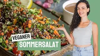 Veganer Sommersalat mit Quinoa und Sesam-Balsamico-Dressing