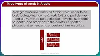 The Types of Words in Arabic