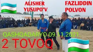 ALISHER VA FAYZI POLVONLAR  2 TOVOQ UCHUN KATTA KURASH. QASHQADARYO VILOYATI KOSON  TUMANIDA.