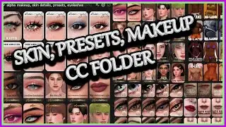 1GB Sims 4 ALPHA skin details presets makeup eyelashes cc folder