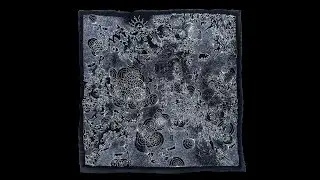 glow-in-the-dark thread drawn with a sewing machine - 'uncomplicated'