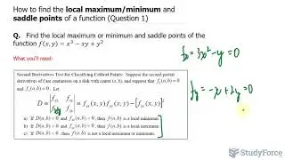 📚 How to find the local maximum/minimum and saddle points of a function (Question 1)