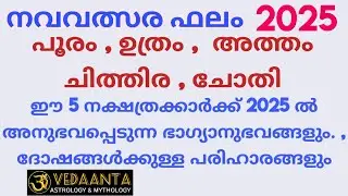 2025 പുതുവർഷഫലം പൂരം ഉത്രം അത്തം ചിത്തിര ചോതി /English Newyear 2025 predictions pooram uthram atham