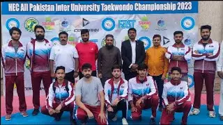 team uvas with coach Adil bin talat at taekwondo intervarsity championship 2023 islamabad