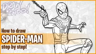 How to Draw SPIDER-MAN (Tom Holland) | Narrated Step-by-Step Drawing Tutorial