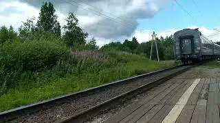 Громкий гудок ЭП1.Пассажирские поезда на скорости!